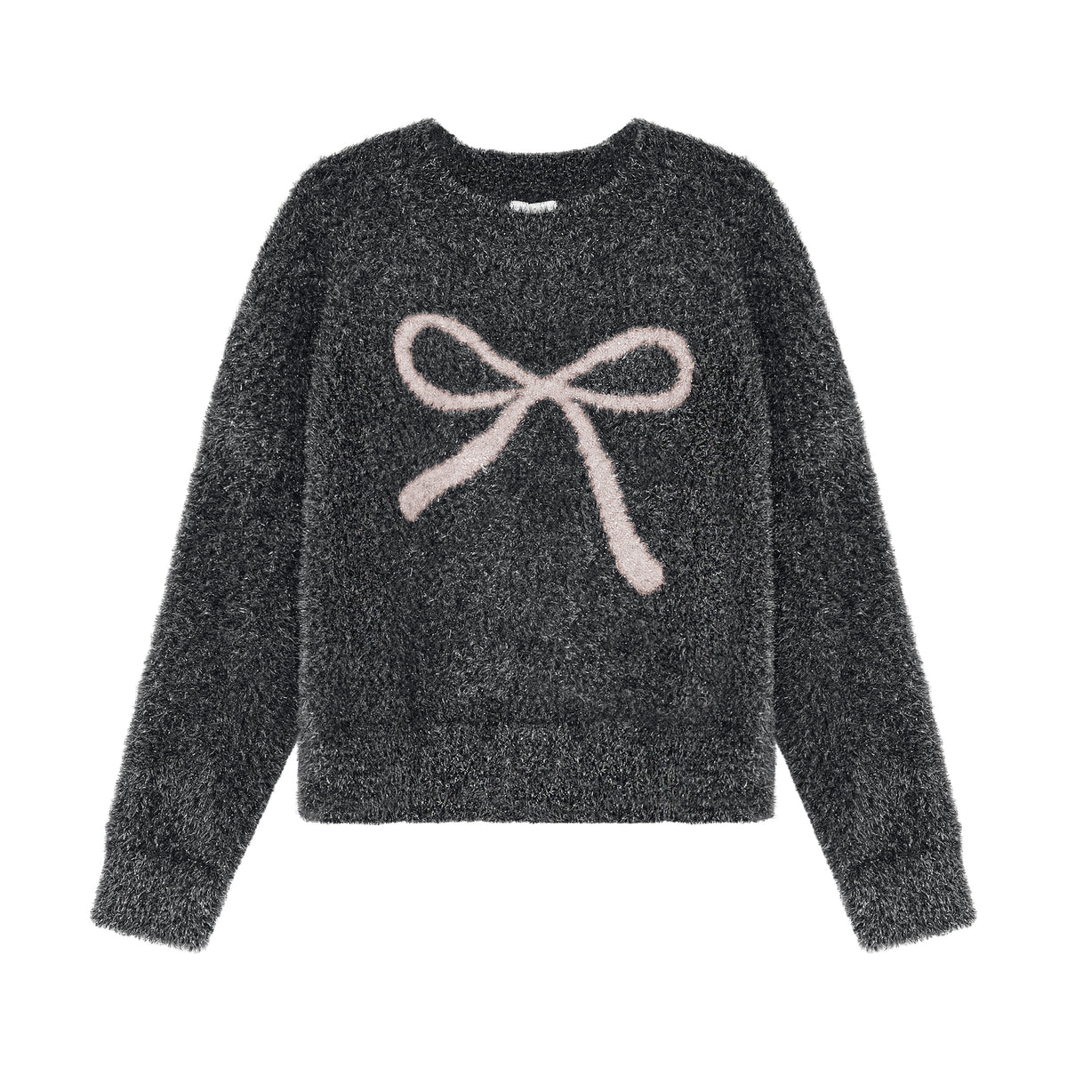 Ein weiches Knit Pullover mit funkelndem Glitzer und zierlichem Schleifenmotiv – perfekt für stilbewusste Kids. Die hochwertige Mischung aus Nylon und Metallic Fiber sorgt für Glanz und Strapazierfähigkeit. Ideal für besondere Anlässe oder als Lieblingsstück im Alltag.