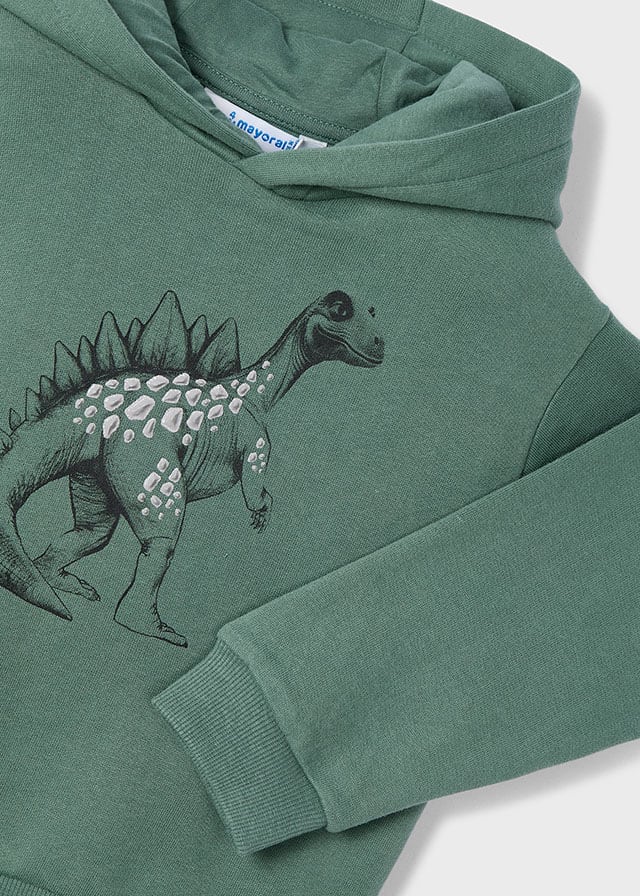 Das grüne Mayoral Sweatshirt besticht durch einen coolen Dinosaurier-Print und sorgt für einen stylischen Auftritt.
