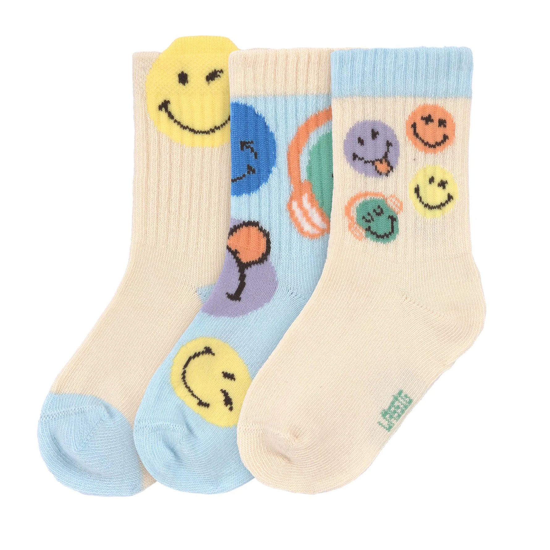 Die blauen Kindersocken aus der LÄSSIG x SmileyWorld® Kollektion machen jedes Outfit zum absoluten Hingucker. Die weichen Socken runden mit ihren fröhlich bunten Prints jeden Look ab.
