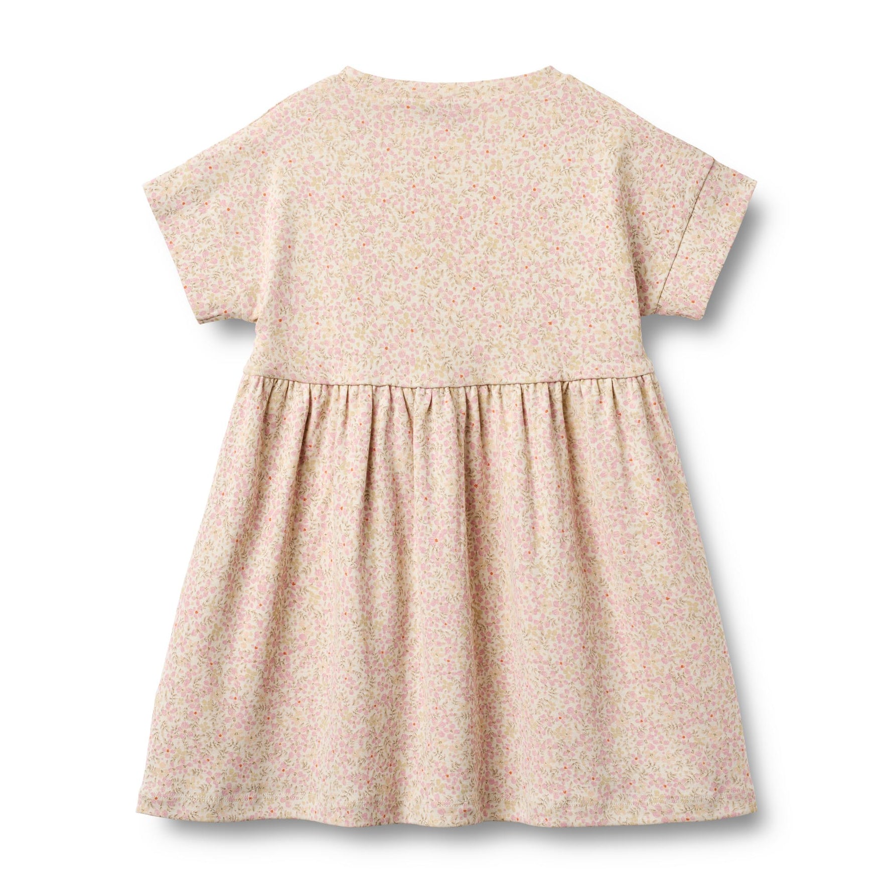 Weiches Jersey-Kleid mit charmanten Blumenmotiven im All-Over-Print. Das Emilie Kleid von WHEAT besticht durch seinen lockeren, komfortablen Schnitt mit kurzen Ärmeln – perfekt für warme Tage. Gefertigt aus 100% Bio-Baumwolle, bietet es sanfte Hautfreundlichkeit und natürliche Atmungsaktivität. Das zeitlose Design mit Blumenmuster macht es zu einem vielseitigen Lieblingsstück für jeden Anlass.