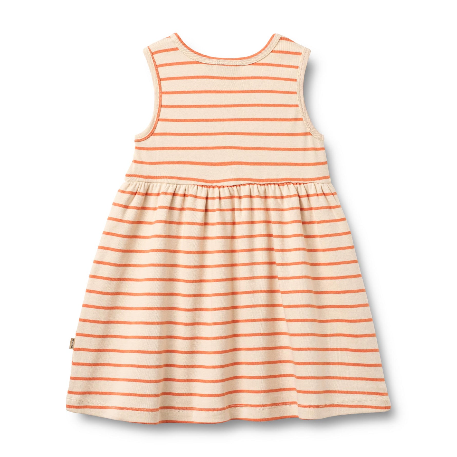 Weiches Jersey-Kleid Martha aus 100% Bio-Baumwolle mit klassischem Streifenmuster in Wheat-Tönen. Das luftige Design sitzt angenehm und eignet sich perfekt für entspannte Tage. Die hochwertige Bio-Baumwolle ist hautfreundlich und nachhaltig – ideal für einen natürlichen, mühelosen Look.