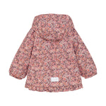 Diese rosa Schneejacke von MINYMO besticht durch ihren durchgehenden Blumenprint und bietet zuverlässigen Schutz bei kaltem Wetter.