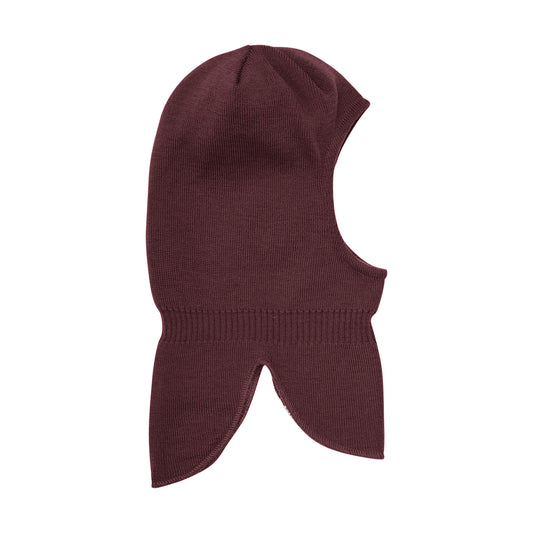 Diese dunkelrote Strickhaube von MINYMO bietet angenehmen Schutz und Wärme an kalten Tagen.