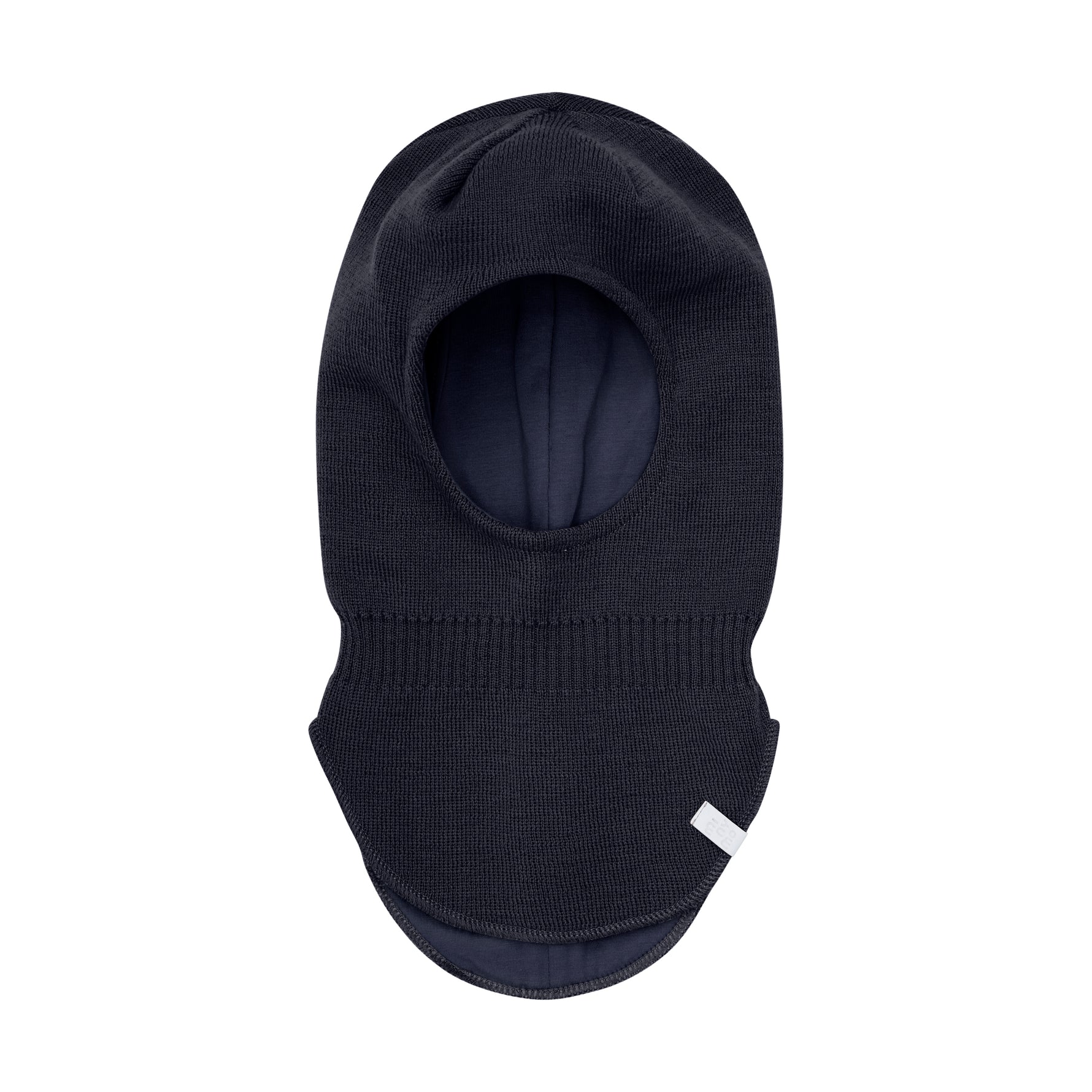 Diese dunkelblaue Strickhaube von MINYMO bietet zuverlässigen Schutz und Komfort bei kaltem Wetter.