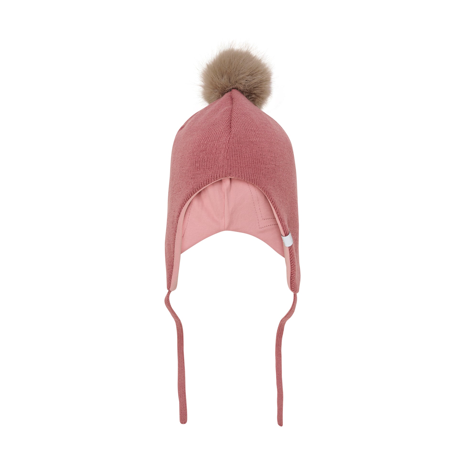 Diese rosa Haube von MINYMO bietet dank des abnehmbaren Kunstfell-Pompoms vielseitigen Tragekomfort und passt sich Ihren Bedürfnissen an.