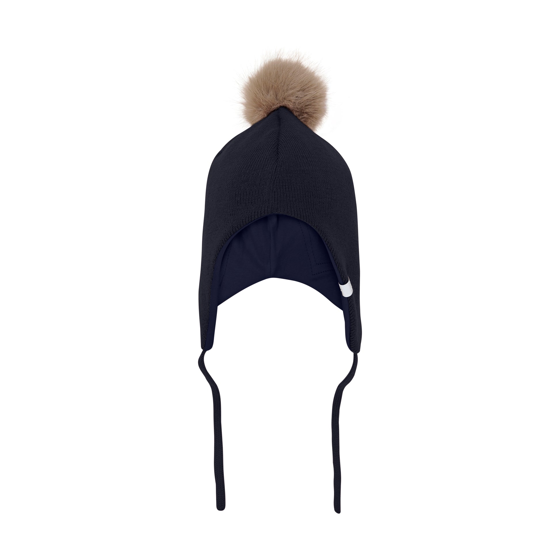 Diese dunkelblaue Mütze von MINYMO begeistert mit einem abnehmbaren Fellbommel – perfekt, um deinen Look je nach Stimmung zu verändern!