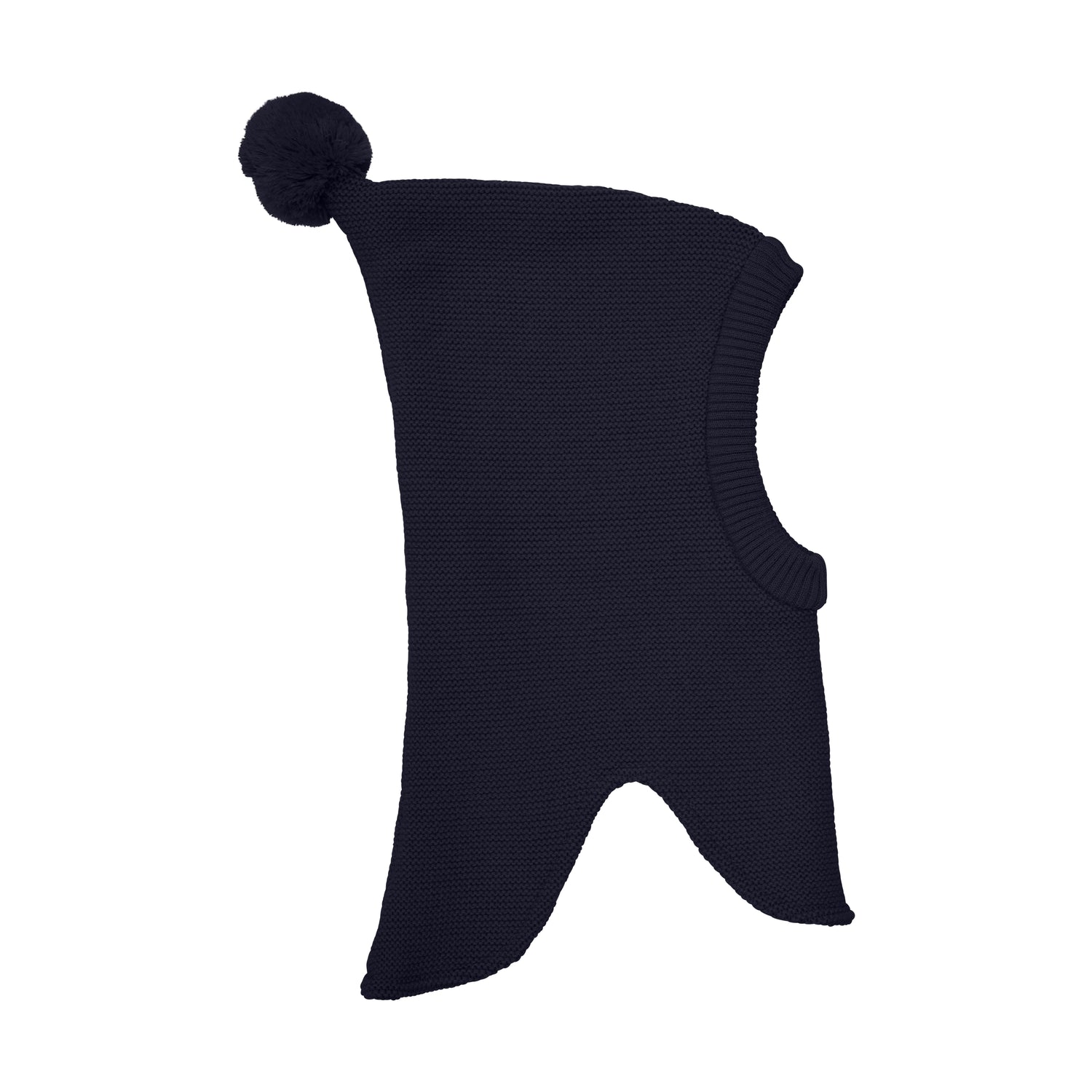 Diese dunkelblaue Haube von MINYMO ist mit einem kleinen Pompom verziert und bietet angenehmen Schutz bei kühlem Wetter.