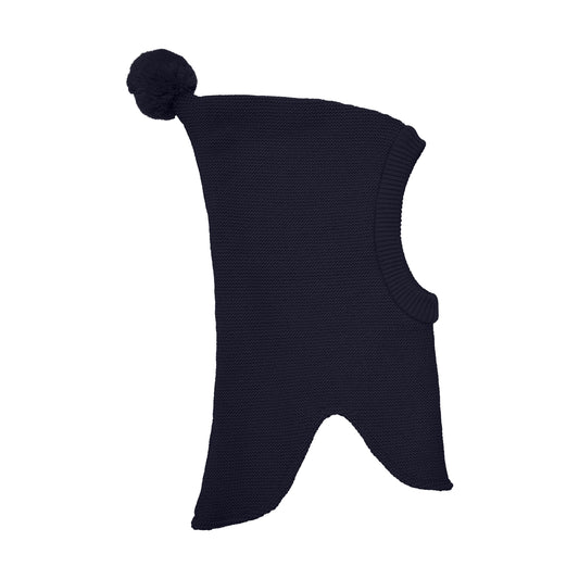 Diese dunkelblaue Haube von MINYMO ist mit einem kleinen Pompom verziert und bietet angenehmen Schutz bei kühlem Wetter.