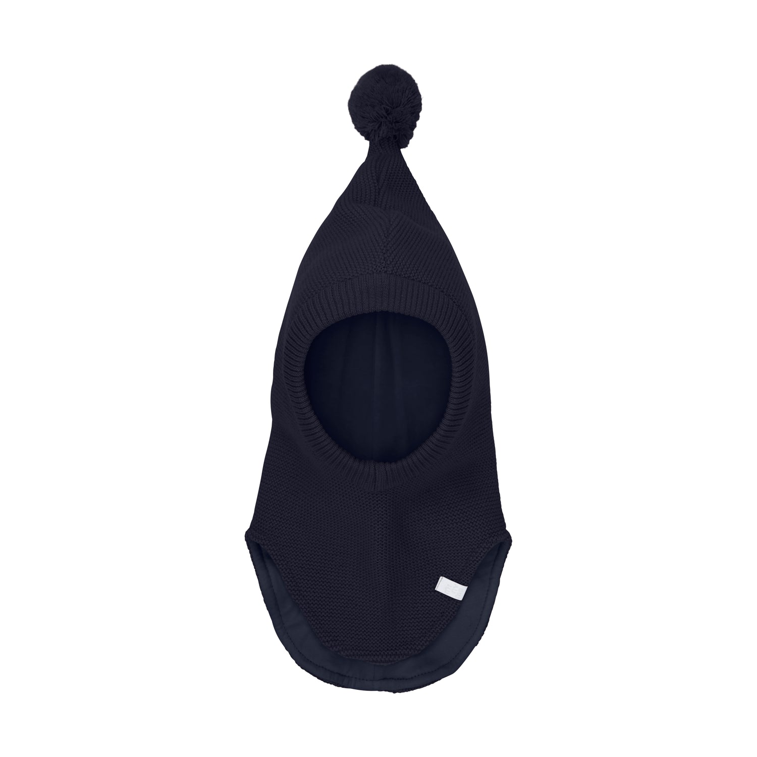 Diese dunkelblaue Haube von MINYMO ist mit einem kleinen Pompom verziert und bietet angenehmen Schutz bei kühlem Wetter.
