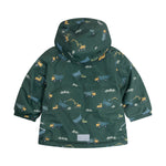 Warme Winterjacke mit verspieltem All-Over-Dino-Print – perfekt für kleine Abenteurer. Die leichte Polyesterjacke bietet Schutz vor Kälte und Wind, während das bunte Design Kinderaugen zum Leuchten bringt. Ideal für Herbst und Winter.