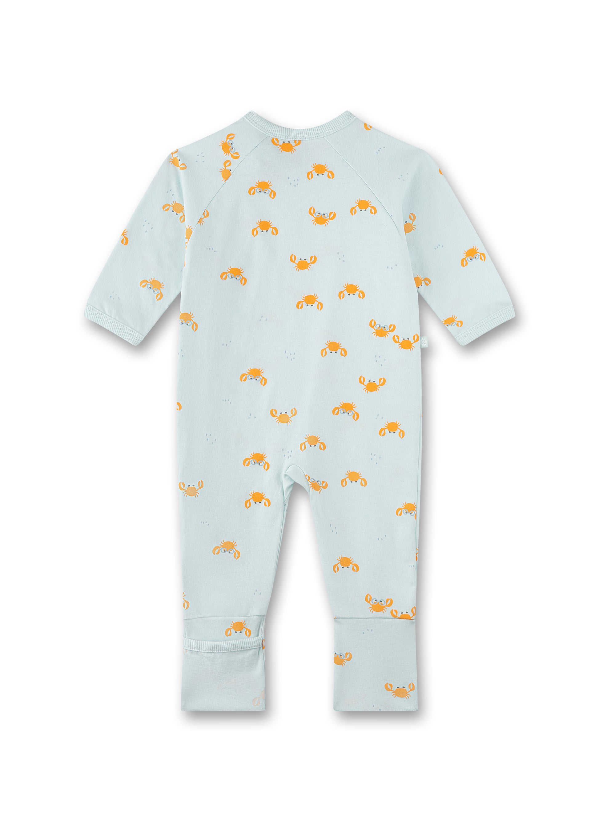 Süßer langer Strampler für Baby-Jungs mit lustigem Krabben-Alloverprint.