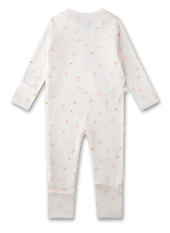 Dieses off-white Overall von Sanetta besticht durch ein zurückhaltendes, florales Muster, das dem Kleidungsstück eine elegante Note verleiht.