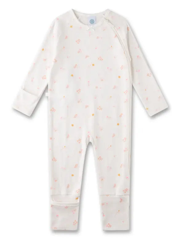 Dieses off-white Overall von Sanetta besticht durch ein zurückhaltendes, florales Muster, das dem Kleidungsstück eine elegante Note verleiht.