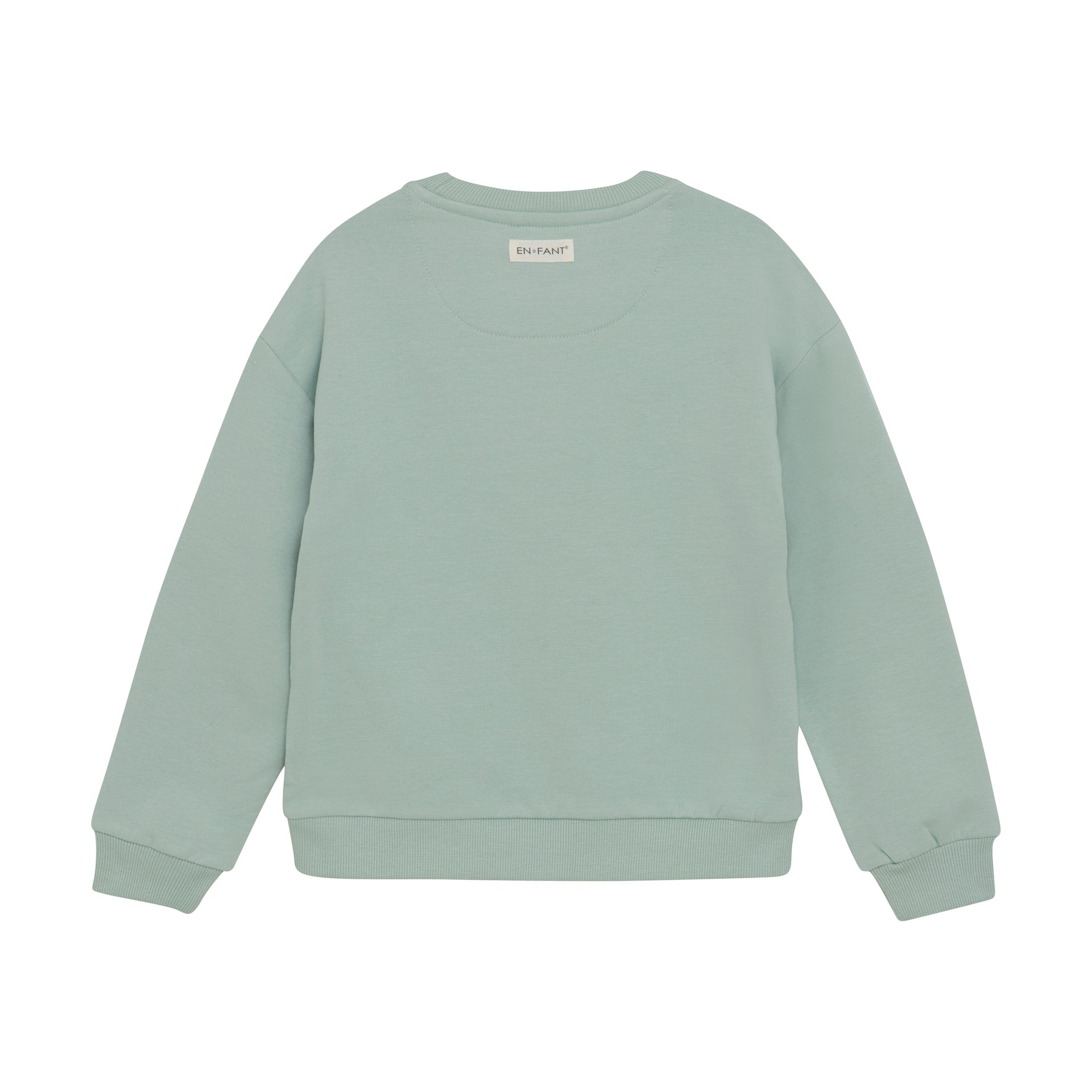 Dieser einfarbige Pullover in Mint von Enfant besticht durch seine angenehm weiche Qualität und sorgt für ein komfortables Tragegefühl.