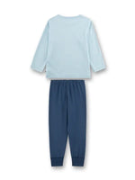 Dieser starke, lange Jungen-Schlafanzug von Sanetta begeistert kleine Fahrzeug-Fans mit einem coolen Motivprint aus zwei Traktoren und einem Gabelstapler auf dem hellblauen Schlafshirt. Gefertigt aus wärmender Single-Velours-Qualität aus 100 % Baumwolle, sorgt er für ein angenehm weiches Tragegefühl. Das Oberteil ist mit einem weichen Nackenband und einem Rippbündchen am Hals ausgestattet. Die Traktoren und der Gabelstapler in harmonischen Orangetönen mit dunkelblauen Akzenten lassen die Herzen kleiner Fahr