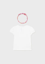 Kurzarm Shirt mit Knopfverschluss hinten und passendem Haarband von Mayoral