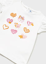 Kurzarm Shirt mit Knopfverschluss hinten und passendem Haarband von Mayoral