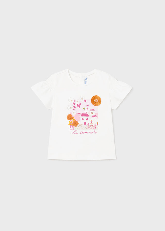 Kurzarm Shirt mit Blumenapplikationen von Mayoral