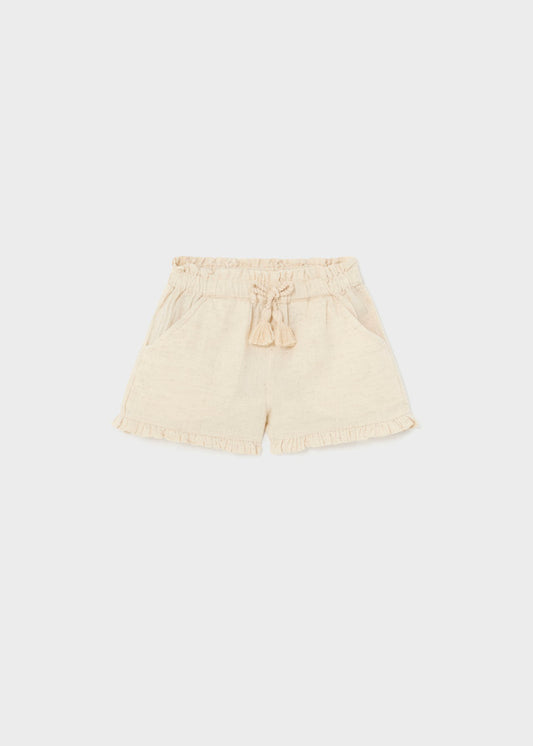 Kurze Leinenhose mit Taschen und Schleife zum binden von Mayoral