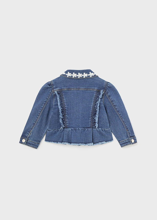 Jeansjacke mit Rüschen und Applikationen von Mayoral