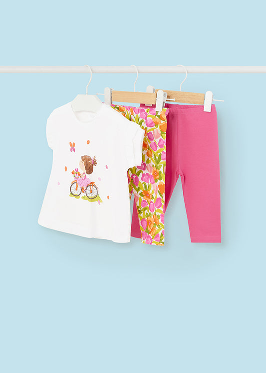 3-teilliges Set mit kurzarm Shirt und zwei Leggings von Mayoral