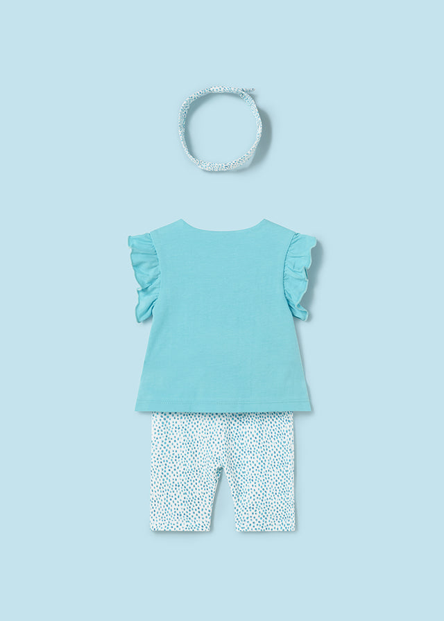 3-teiliges Set bestehend aus Shirt, Capri Hose und Haarband von Mayoral