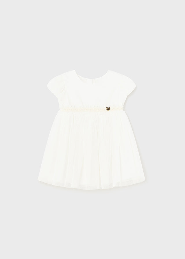 Kurzarm Tüllkleid mit verdecktem Reißverschluss am Rücken aus der festlichen Kollektion von Mayoral