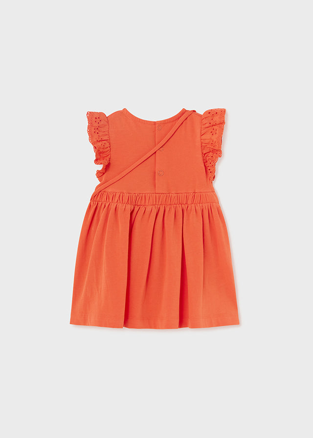 Kleid mit Knopfleiste hinten, und Tasche