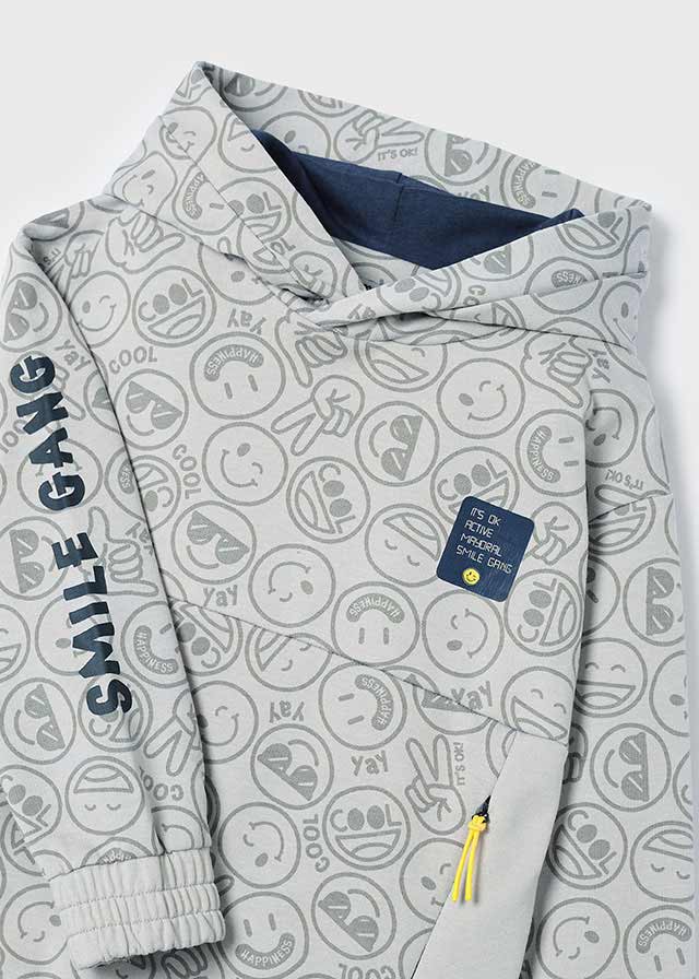 Kapuzenpullover in grau mit Smileyaufdruck von Mayoral