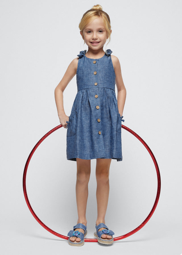 Leinenkleid mit Knopfleiste von Mayoral