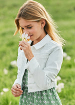 Jeansjacke in weiß mit Applikationen von Mayoral