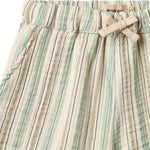Leichte Shorts aus hochwertigem Musselin in zartem Wheat-Ton mit feinen Streifen. Das atmungsaktive Material aus 100% Bio-Baumwolle bietet maximalen Komfort für warme Tage. Der lockere Schnitt ermöglicht volle Bewegungsfreiheit und macht diese Shorts zum perfekten Begleiter für Freizeit und Alltag.