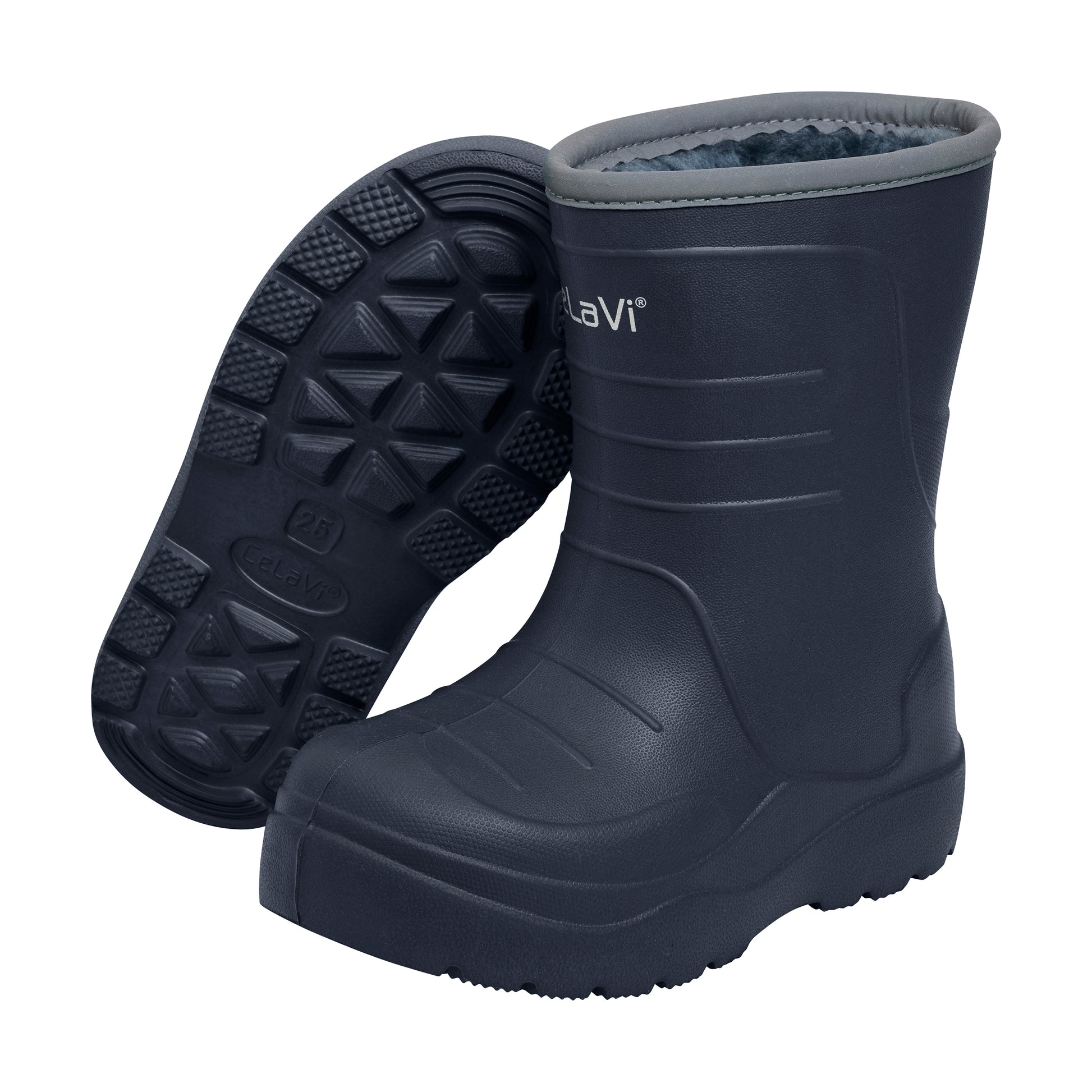 Die gefütterten Gummistiefel für Kinder sind perfekt für kalte und nasse Tage. Die Thermalfunktion hält die Füße warm und trocken, während das geprägte Design für einen modischen Look sorgt. Mit diesen Gummistiefeln sind Ihre Kinder für jedes Wetter gerüstet.