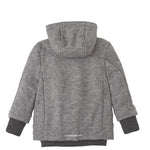 Diese graue Outdoor-Jacke aus hochwertiger Schurwolle von Disana bietet zuverlässigen Schutz und Komfort bei jedem Abenteuer im Freien.