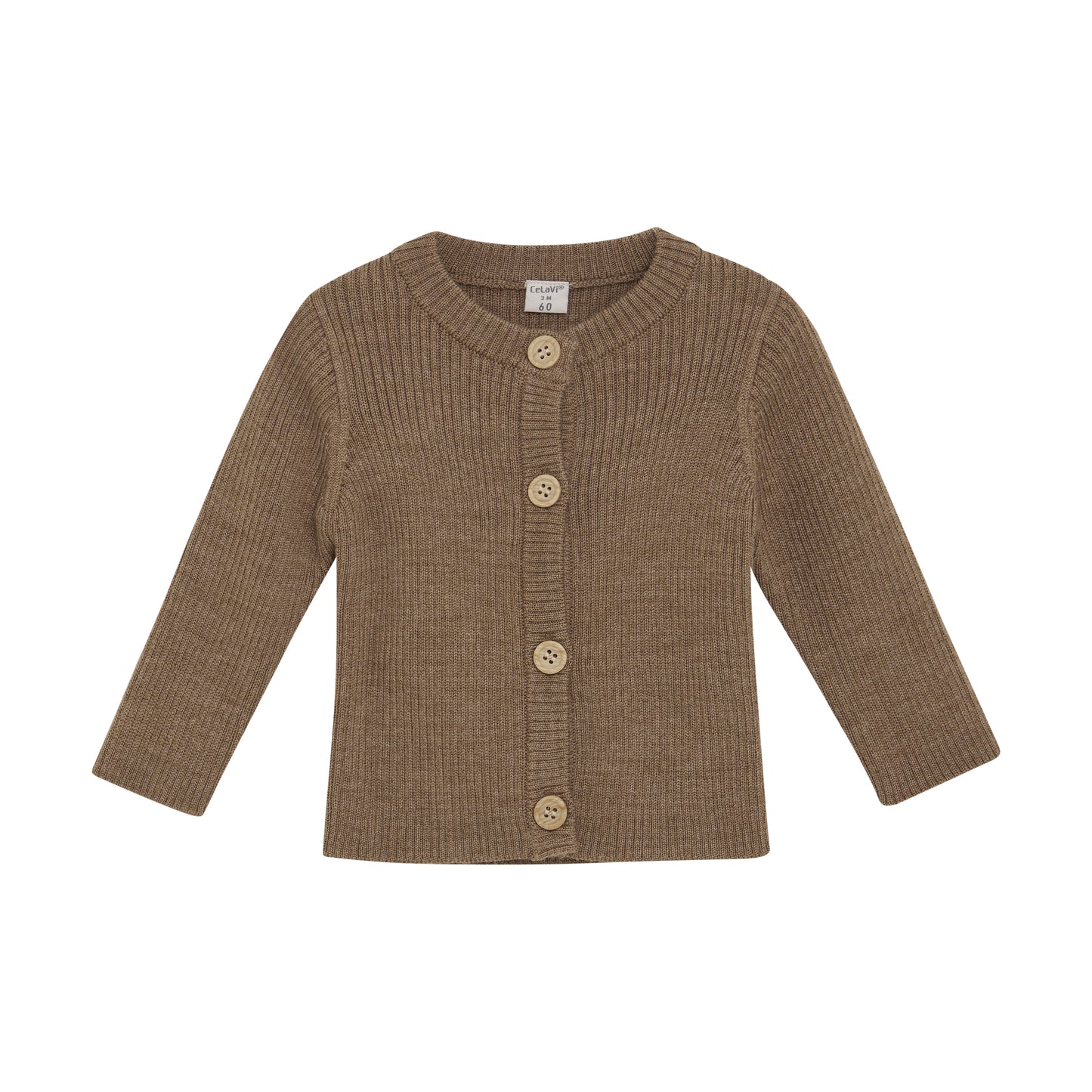 Dieser Cardigan in Braun-Beige von Celavi überzeugt durch sein angenehmes Strickmaterial und zeitloses Design – perfekt, um Ihrem Outfit Wärme und Stil zu verleihen.
