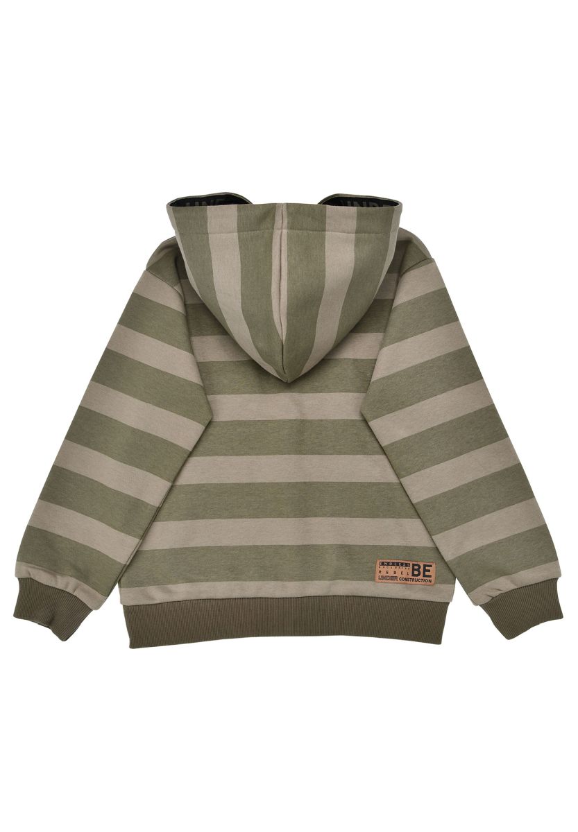 Sweatjacke geringelt 'Traktor' von Bondi – perfekt für kleine Abenteurer. Das kuschelige Sweatshirt besticht durch sein verspieltes Traktor-Design und die klassischen Streifen. Die hochwertige Baumwoll-Polyester-Mischung sorgt für Komfort und Langlebigkeit. Ideal für Alltag und Freizeit – ein Lieblingsstück, das Kinderherzen höher schlagen lässt.