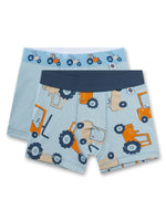 Dieser gelungene Doppelpack aus zwei Jungen-Shorts von Sanetta begeistert mit einem liebevollen Traktor-Design, das perfekt auf die Interessen kleiner Fahrzeug-Fans abgestimmt ist. Die hochwertige elastische Single-Jersey-Qualität sorgt für eine optimale Passform und ein angenehmes Tragegefühl. Ein flexibler, weicher Webbund bietet zusätzlichen Komfort, ohne einzuengen. Das Set besteht aus einer hellblauen Shorts mit kleinen Traktor-Motiven auf dem Bund sowie einer zweiten Shorts mit einem flächendeckenden 
