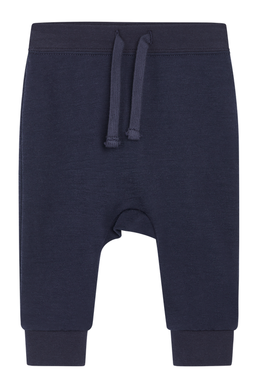 Diese dunkelblauen Sweatpants aus hochwertiger Wolle von Hust &amp; Claire bieten Komfort und Stil in einem.