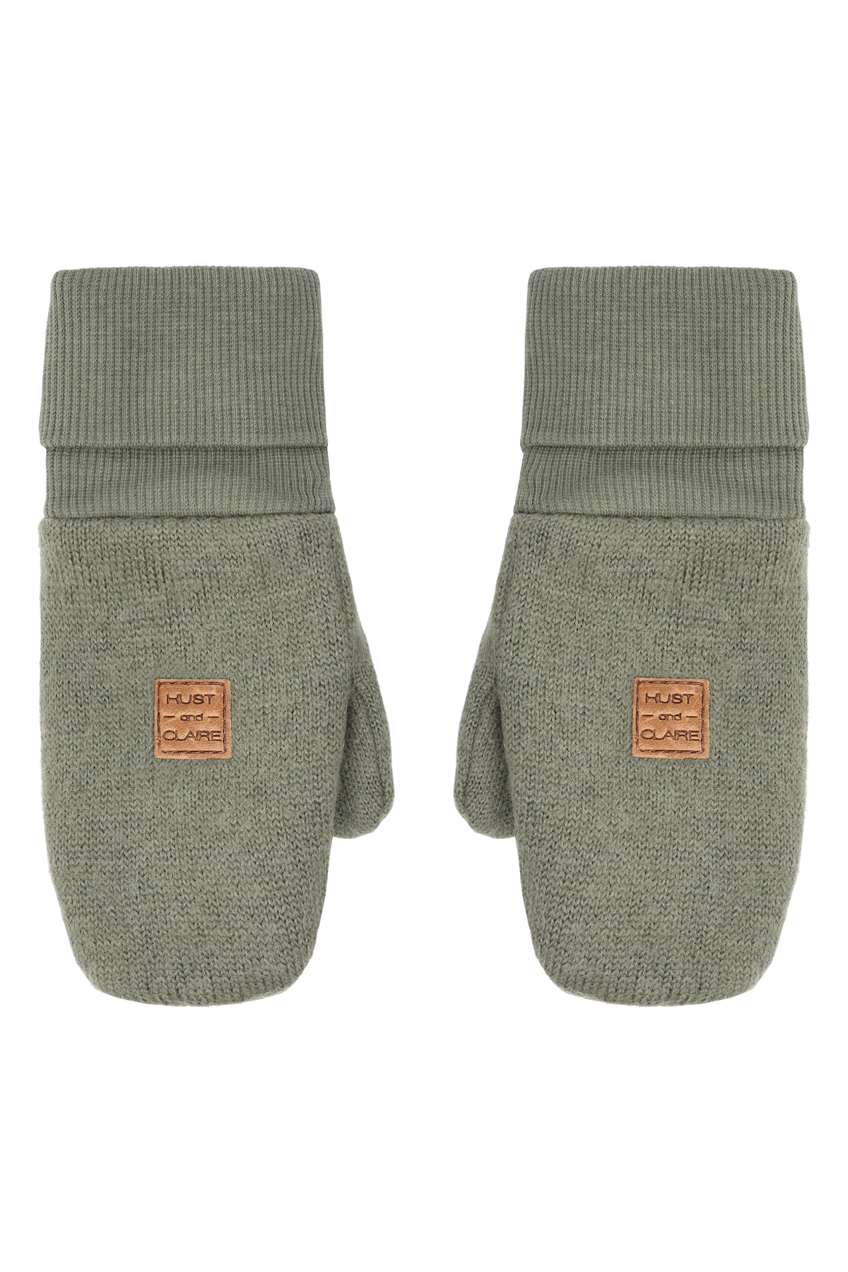 Weiche, grüne Wollhandschuhe von Hust &amp; Claire, die Komfort und Stil perfekt verbinden.