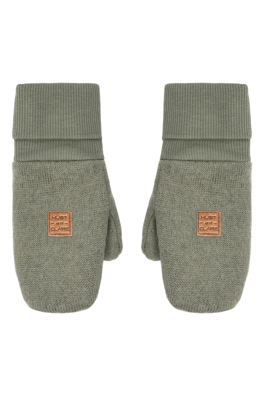 Weiche, grüne Wollhandschuhe von Hust &amp; Claire, die Komfort und Stil perfekt verbinden.