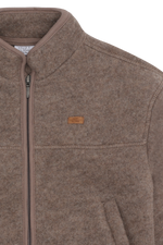 Entdecke die kuschelige braune Fleecejacke von Hust &amp; Claire – dein neuer Lieblingsbegleiter für gemütliche Tage!