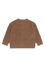 Dieser kuschelige Wollcardigan in Braun von Hust &amp; Claire bringt Wärme und Stil mit einem Augenzwinkern in deinen Kleiderschrank.