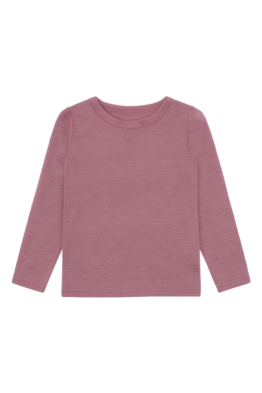 Dieses rosa Langarmshirt aus Wolle von Hust &amp; Claire bietet angenehmen Tragekomfort und Wärme für kühle Tage.