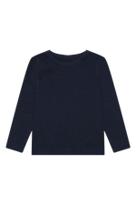 Dieses dunkelblaue Langarmshirt aus Wolle von Hust &amp; Claire bietet angenehme Wärme und Komfort für kühle Tage.