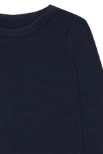 Dieses dunkelblaue Langarmshirt aus Wolle von Hust &amp; Claire bietet angenehme Wärme und Komfort für kühle Tage.