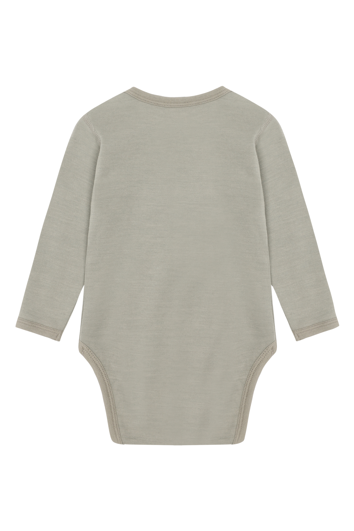 Dieser grüne Langarm-Body aus hochwertiger Wolle von Hust &amp; Claire bietet angenehmen Tragekomfort und natürliche Wärme für Ihr Kind.