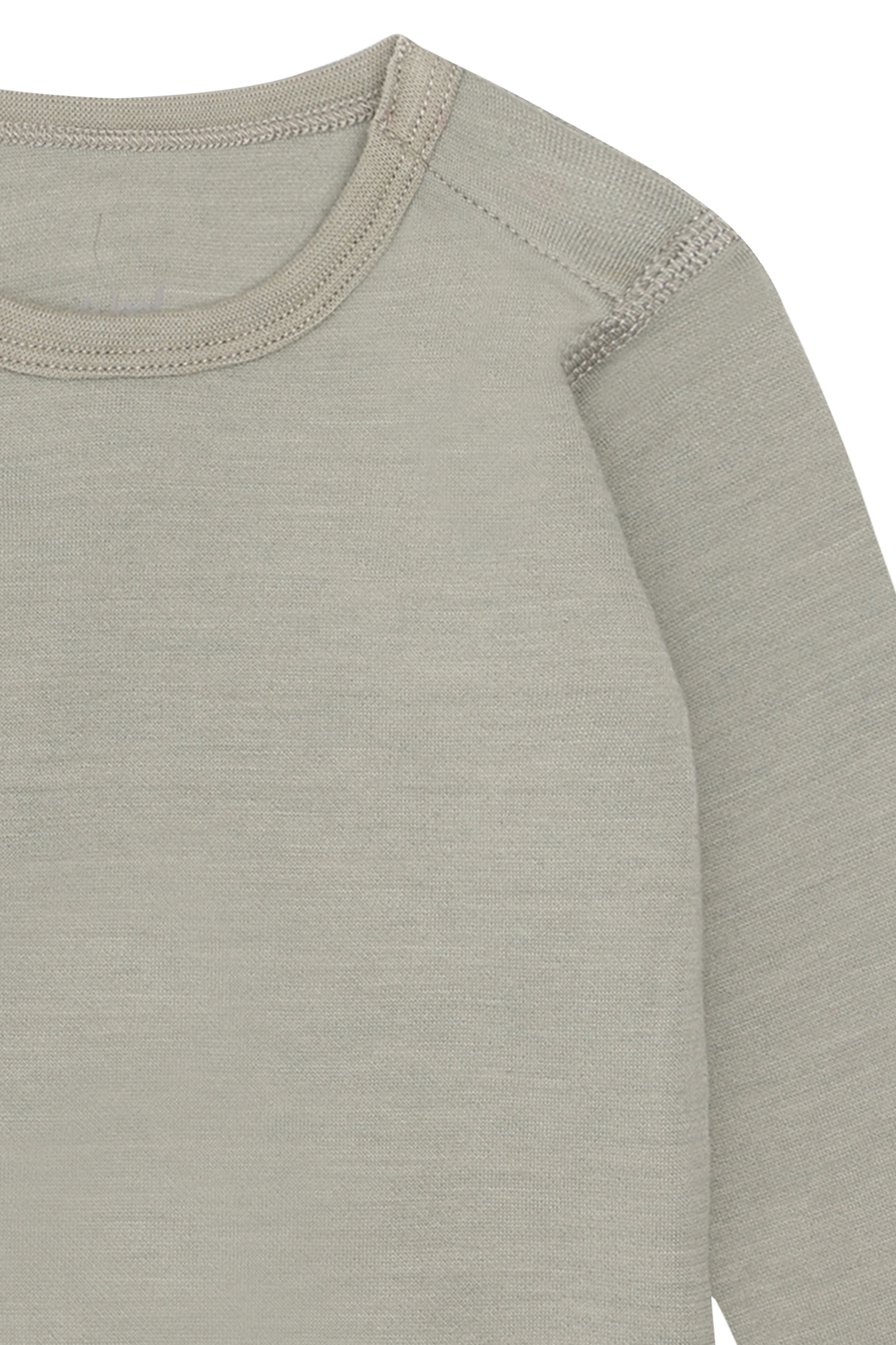 Dieser grüne Langarm-Body aus hochwertiger Wolle von Hust &amp; Claire bietet angenehmen Tragekomfort und natürliche Wärme für Ihr Kind.