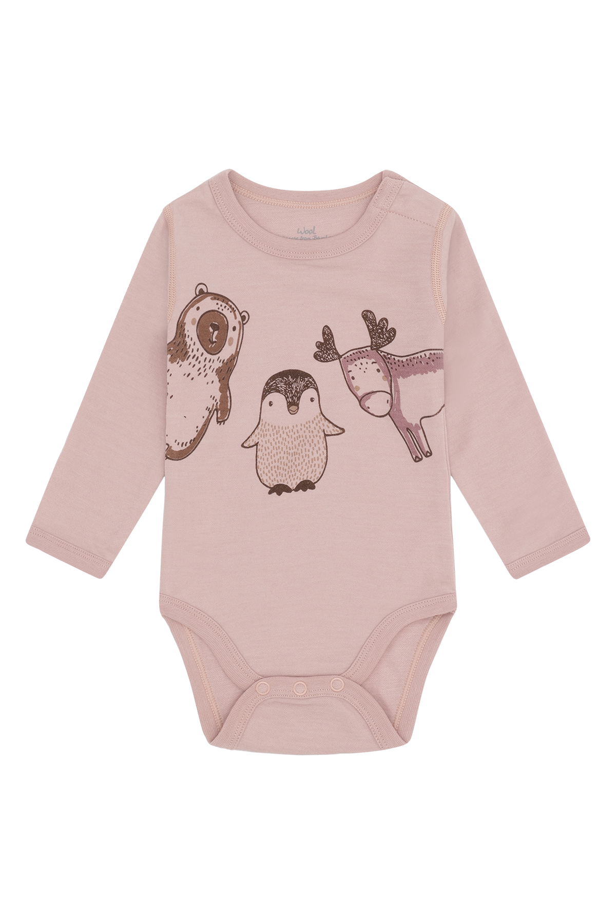 Dieses rosa Body von Hust &amp; Claire überzeugt mit einem charmanten Wintertier-Motiv und bietet gleichzeitig angenehmen Tragekomfort für Ihr Kind.