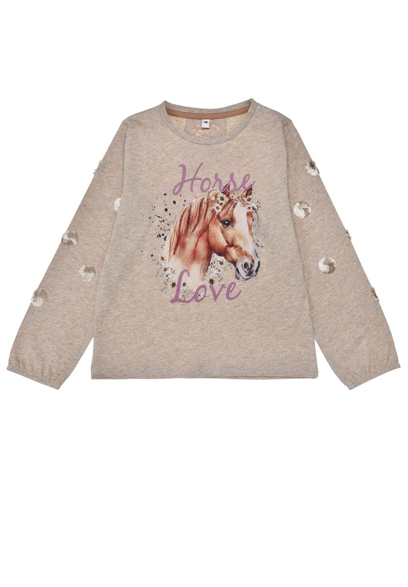 Hochwertiges Langarm-T-Shirt mit charmanten Pferdemotiv von Bondi – perfekt für kleine Pferdefreunde. Das weiche Single-Jersey bietet maximalen Tragekomfort und ist ideal für den Alltag geeignet. Die langärmeligen Ärmel schützen zuverlässig vor Sonne und Kälte. Pflegeleicht und langlebig – ein zeitloses Lieblingsstück für jede Jahreszeit.