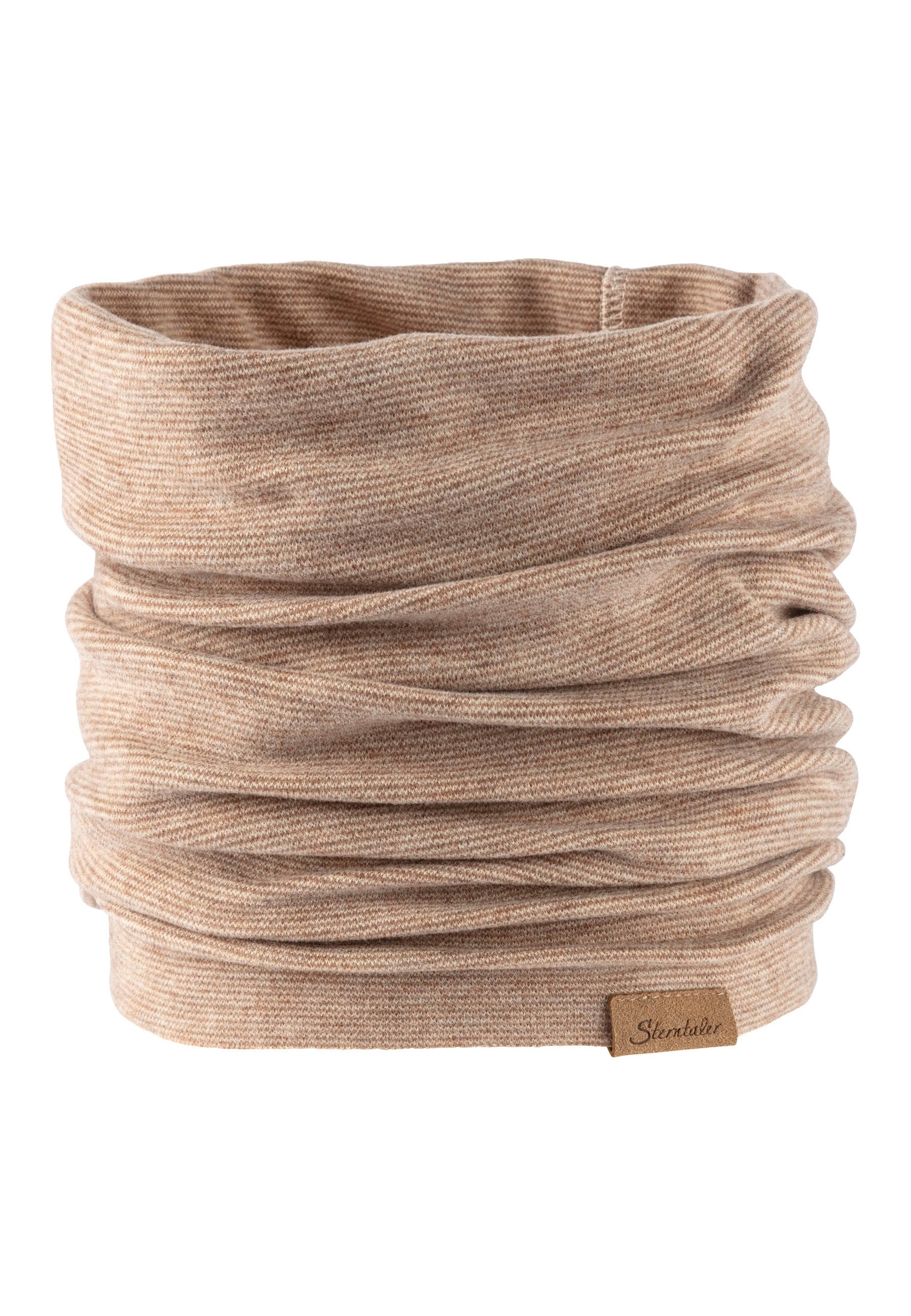 Dieser beige Schlauchschal mit Streifen von Sterntaler verbindet stilvolles Design mit angenehmem Tragekomfort – ein Must-have für jede Garderobe.